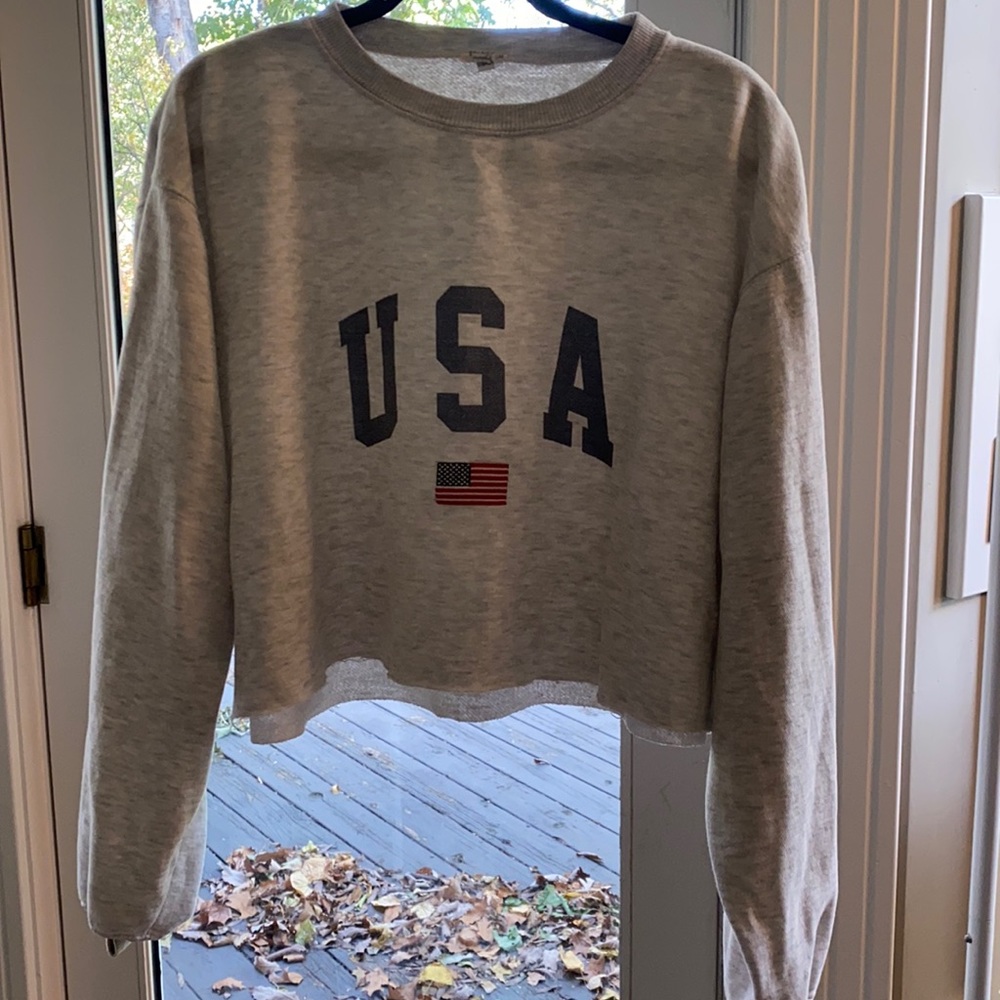 Cropped darling USA light sweatshirt.